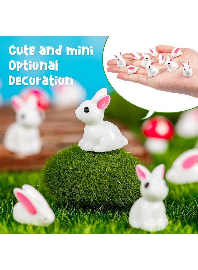 FFNIU Miniature Rabbit Figurines, 100Pcs Mini Resin Bunny Animals Toy, Miniature Rabbit for Landscape Ornaments Miniature Garden Decor Potted Plant,Cake Topper Decoration - Image 4