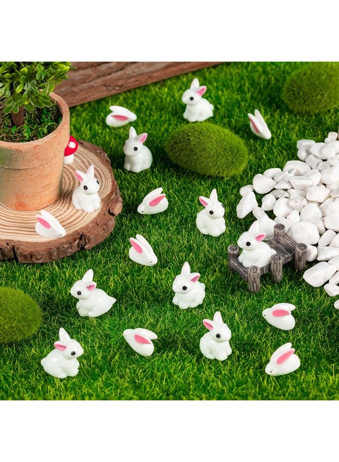 FFNIU Miniature Rabbit Figurines, 100Pcs Mini Resin Bunny Animals Toy, Miniature Rabbit for Landscape Ornaments Miniature Garden Decor Potted Plant,Cake Topper Decoration - Image 3