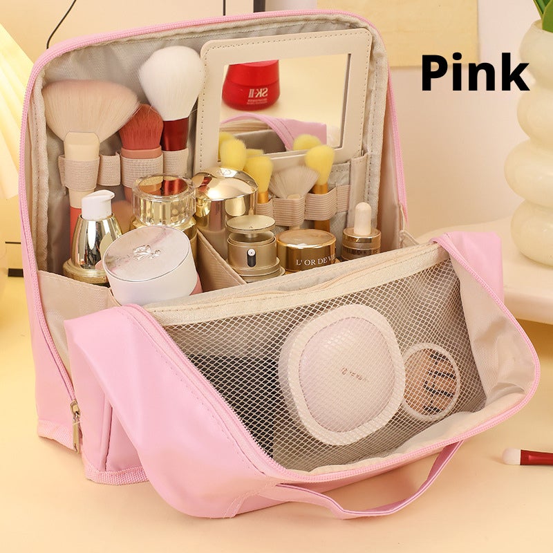 Large Capacity Cosmetic Toiletry Bag, PU, Simple & Portable, Waterproof - Image 2