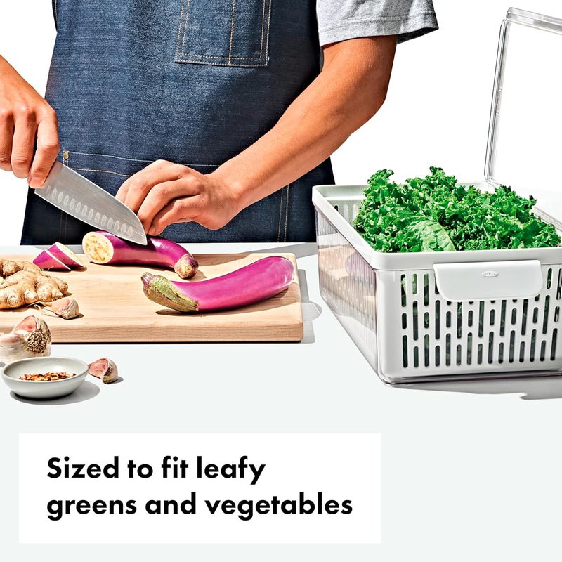 OXO Long Bin Good Grips Produce Saver - 14.8 x 5.9 x 3.6 in, White - Image 4