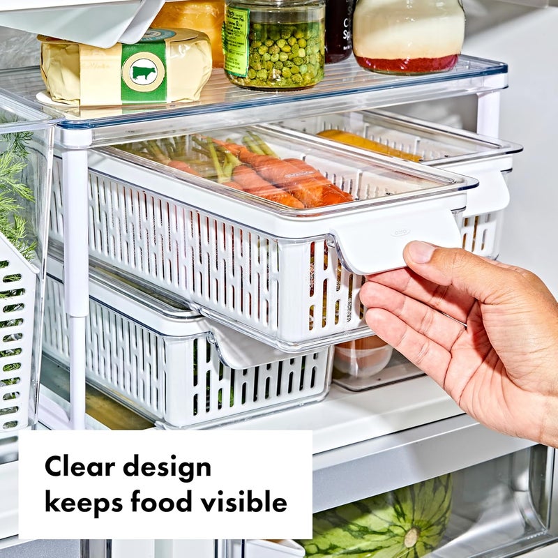 OXO Long Bin Good Grips Produce Saver - 14.8 x 5.9 x 3.6 in, White - Image 5