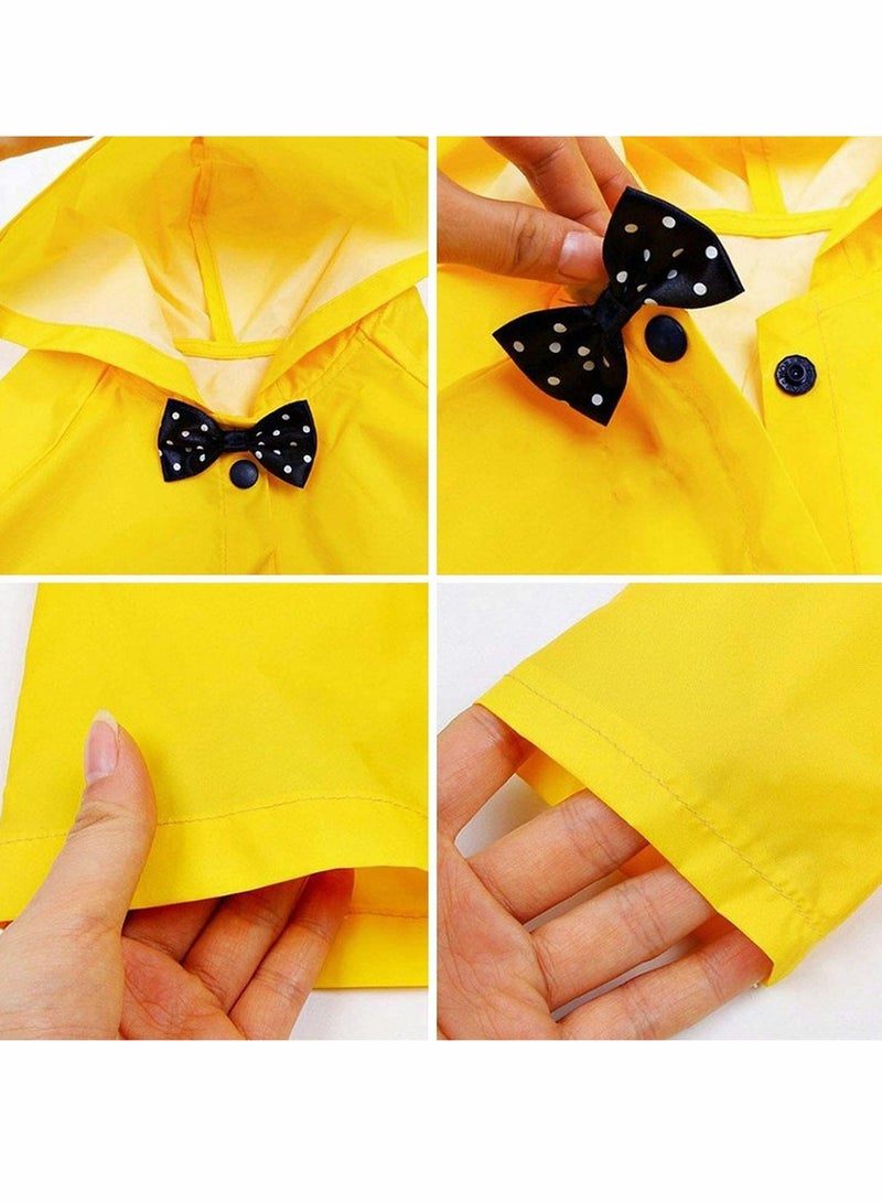 Excefore Kids RainCoat, Multifunctional Waterproof Rain Coat for Boys Girls  (L,Yellow)  - Image 4