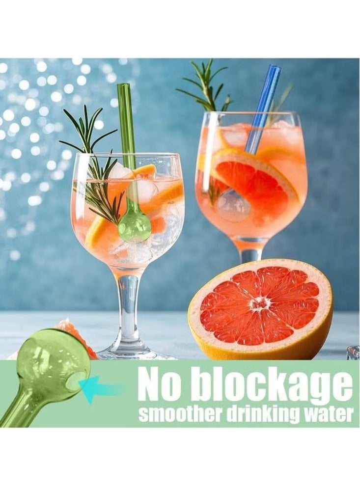 بيت إيزي 8 قطع من مصاصات الزجاج المقاومة للكسر، مقاس 4 بوصات، مصاصة زجاجية قابلة لإعادة الاستخدام مع فرشاة تنظيف، آمنة للاستخدام في غسالة الأطباق، مصاصات شرب مثالية للكوكتيلات والعصائر والقهوة والعصير الملون - Image 5