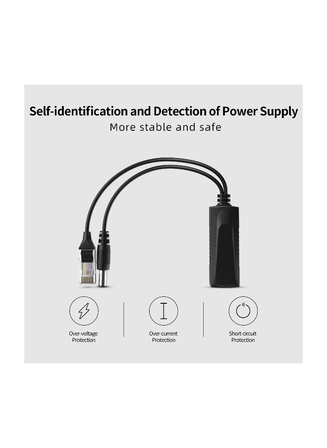 Generic 48V to 12V Active POE Splitter Adapter, Connectors Adapter Cable Splitter Injector AP Power Supply Isolated Type With DC 12V Output  - Image 5