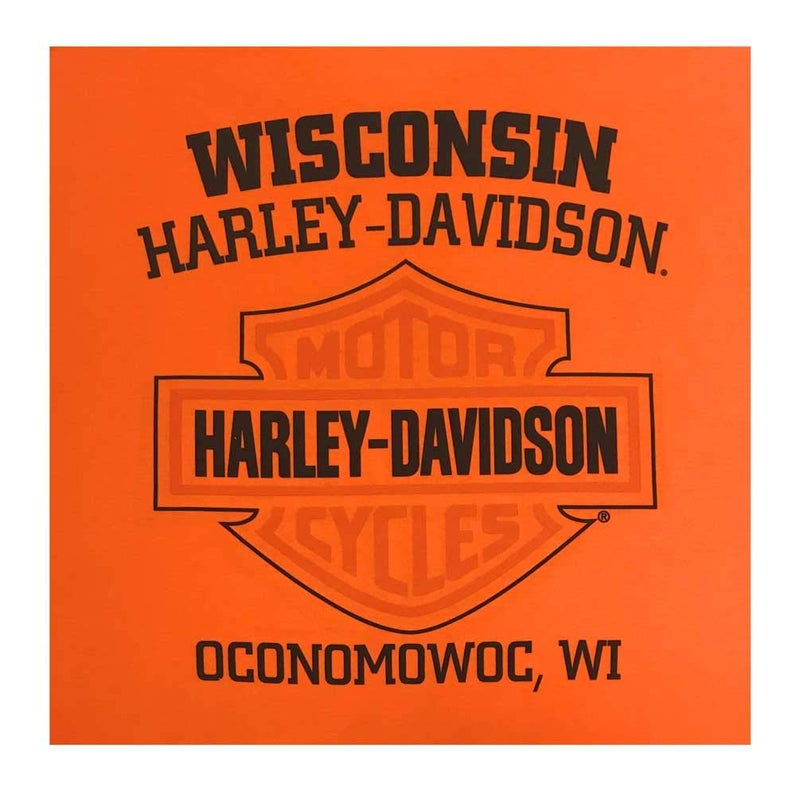 HARLEY DAVIDSON Harley-Davidson Men's Bar & Shield Long Sleeve Crew-Neck Tee, Safety Orange (XL) - Image 2