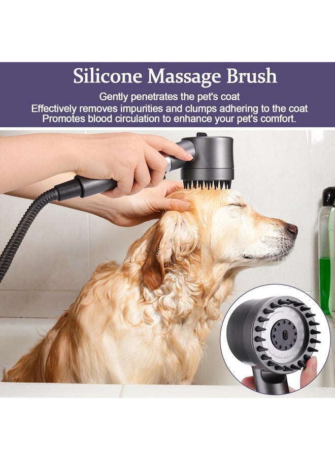 PalkSky Palksky Dog Shower Head Attachment with Handheld & Massage Brush, Filtered Showerhead for Hard Water, High Pressure Multiple Spray Modes Water Flow, Pet Shower Supplies with ON/OFF Switch for Dog Bat  - Image 2