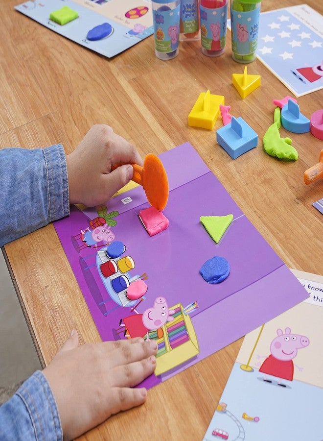 Dough Magic Peppa Pig Spot & Shape Activity Set With Moulding Lid & 4 Tubs 50gm Each|Roleplay Set With 6ShapeCutters & 12Sheets|Water based Soft Dough|Non-Toxic|Gift Set for Kids 3 years+|MadeIn India - Image 5