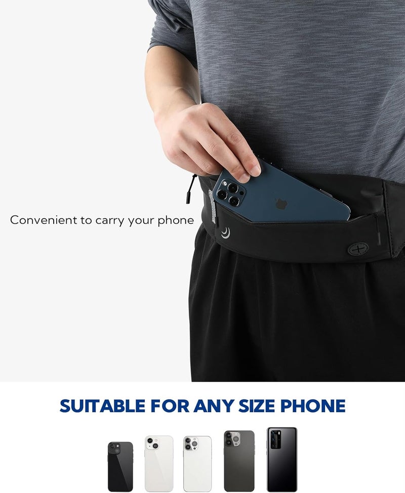 WATERFLY Running Belt Fanny Pack: Runner Marathon Jogging Waist Pack Sport Workout Exercise Fitness Phone Holder Belt for Men Women Jogger Slim Waistband - Image 3