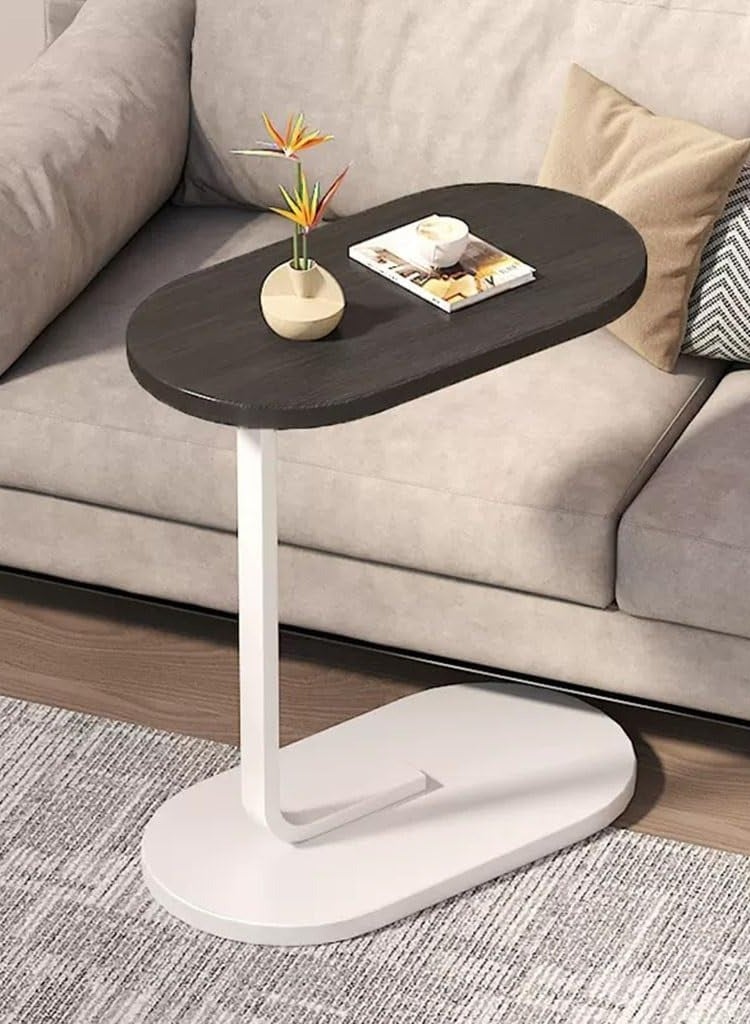 DubaiGallery Sofa Side End Table, Light Luxury Side Table Simple Corner Table Bedside Cabinet Metal Frame C Shaped Table for Sofa Bed Living Room Bedroom  - Image 1