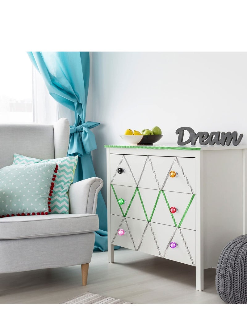 SYOSI مقابض خزانة للأدراج والخزائن، مقبض كريستالي ملون بقطر 30 ملم، مقابض زجاجية للخزائن والأدراج، أدوات كريستالية للأدراج والخزائن والمطبخ، عبوة من 10 - Image 4