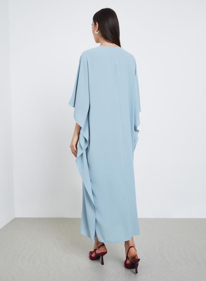 تايك تو قفطان أزرق بتفاصيل مطرزة - Image 4