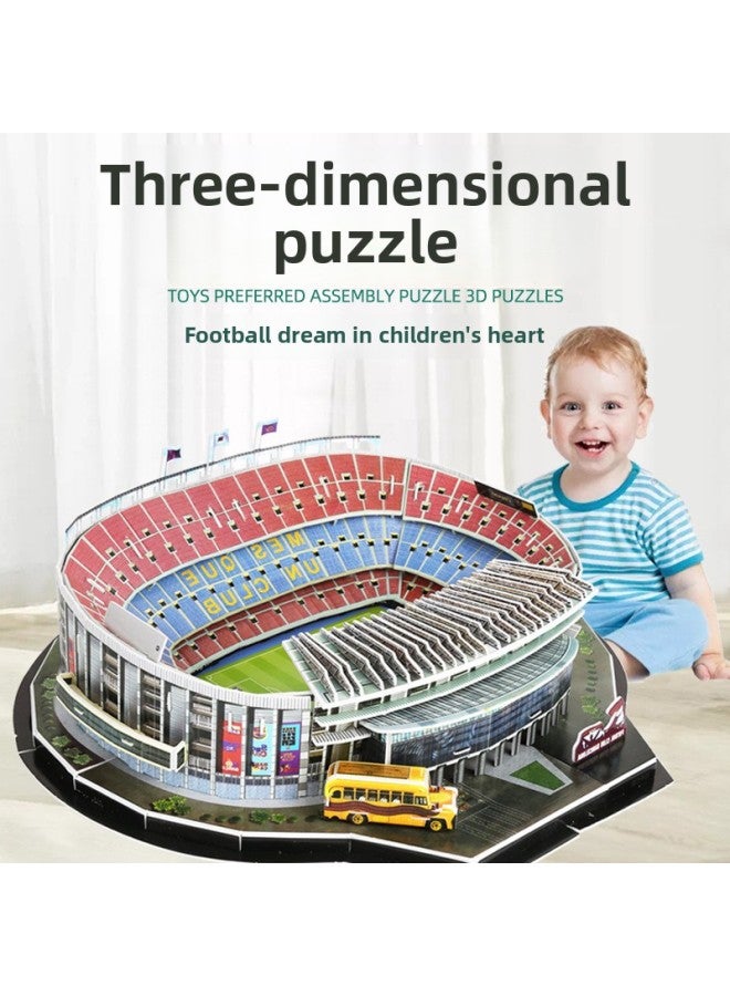 Jurong Puzzle Stereo 3D Model Soccer Field Assembled Small Toys Children Adult Thinking Enlightenment Puzzle-Color:Princes Park Stadium - Image 3