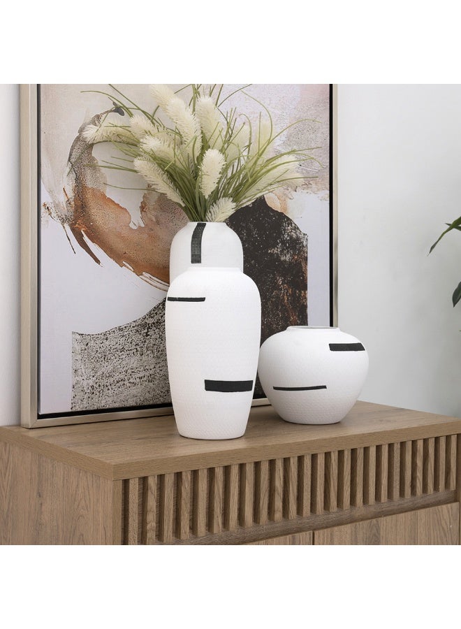 ROYAL FURNITURE White Pottery Vase  - Image 1
