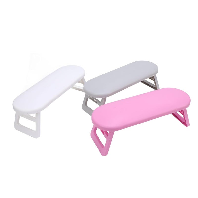 3pcs Non Slip Nail Arm Rest, Foldable Manicure Hand Pillow Stand, Ergonomic Plastic Hand Support for Home and Salon Nail Art with Anti Skid Base - Image 2