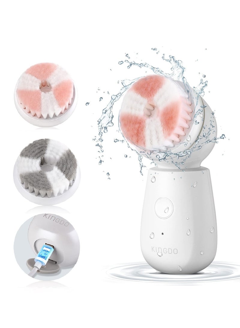 SOLARAE Facial Cleansing Brush, Spin Rechargeable Face Scrubber with 2 Rotate Brush Heads, 3 Modes for Deep Cleaning Exfoliating Removing Blackhead Massaging Holiday Gifts Set for Women/ Girls - Image 1