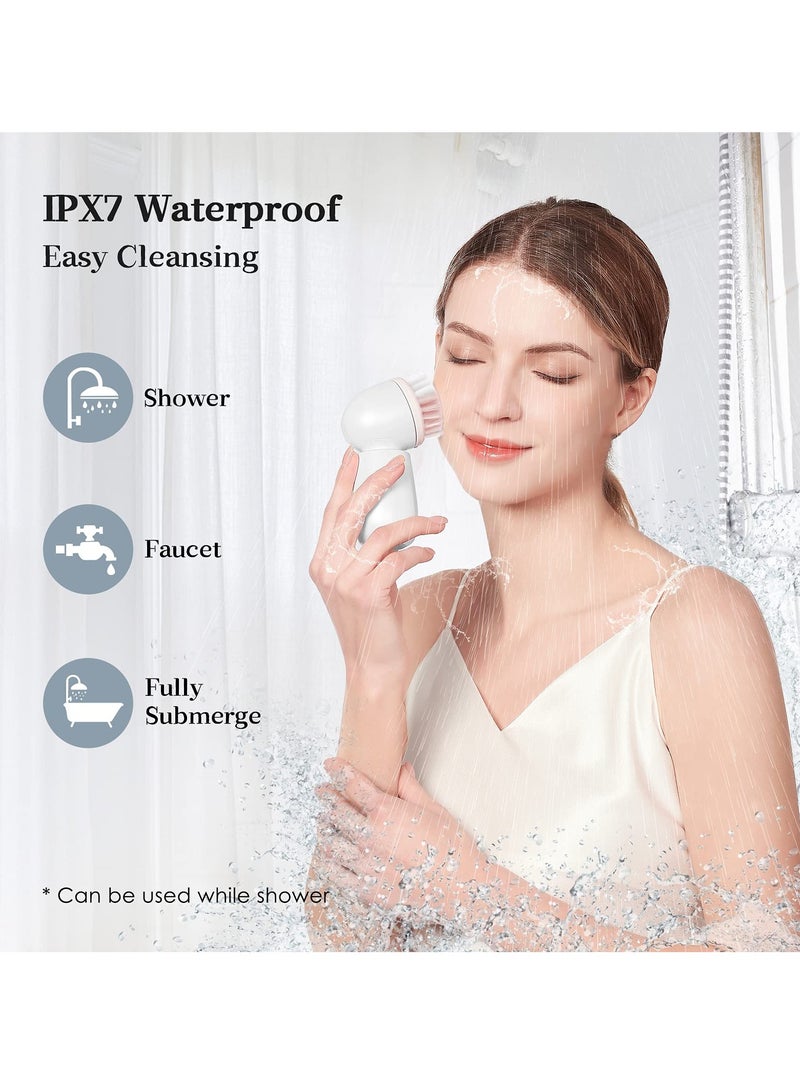 SOLARAE Facial Cleansing Brush, Spin Rechargeable Face Scrubber with 2 Rotate Brush Heads, 3 Modes for Deep Cleaning Exfoliating Removing Blackhead Massaging Holiday Gifts Set for Women/ Girls - Image 2