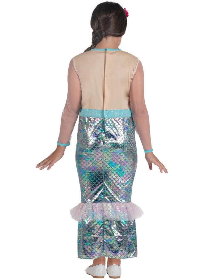 Ciao زي ديزني حورية البحر الصغيرة أرييل 8-10 سنوات | فستان أميرة للأطفال | زي حورية البحر سيرينيتا مع تصميم الفستان والذيل - Image 2