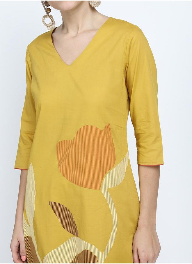 Vishudh Women Women Yellow Printed Kurta by Styli  - Image 4