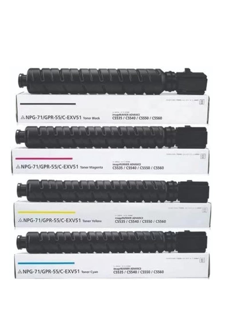 Terabyte حبر متوافق لطابعات كانون IR ADV C5535i,C5540i,5550i,5560i,C5735,C5750 (مجموعة كاملة من 4 ألوان)