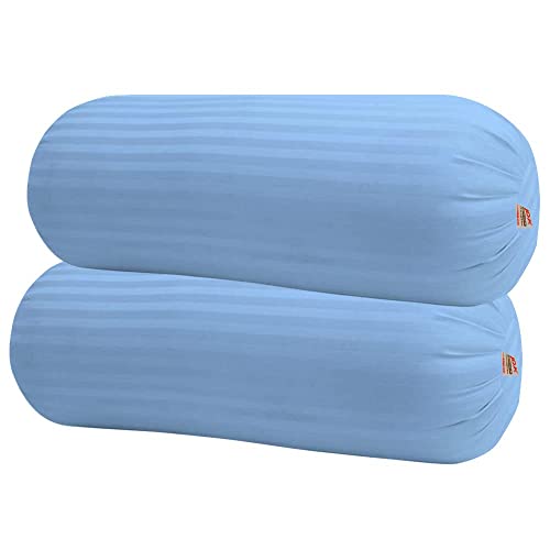 JDX Soft Hotel Quality Premium Fiber Bolster Set of 2- (Sky Blue) - Image 2
