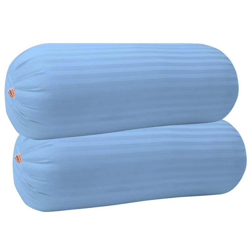 JDX Soft Hotel Quality Premium Fiber Bolster Set of 2- (Sky Blue) - Image 3