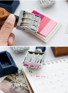 Generic Date Stamp Set,Date Stamp (Natural Wood Color) + Stamp Pad (Red),Stamp-like Effect in A Planner/Journal  - Image 4