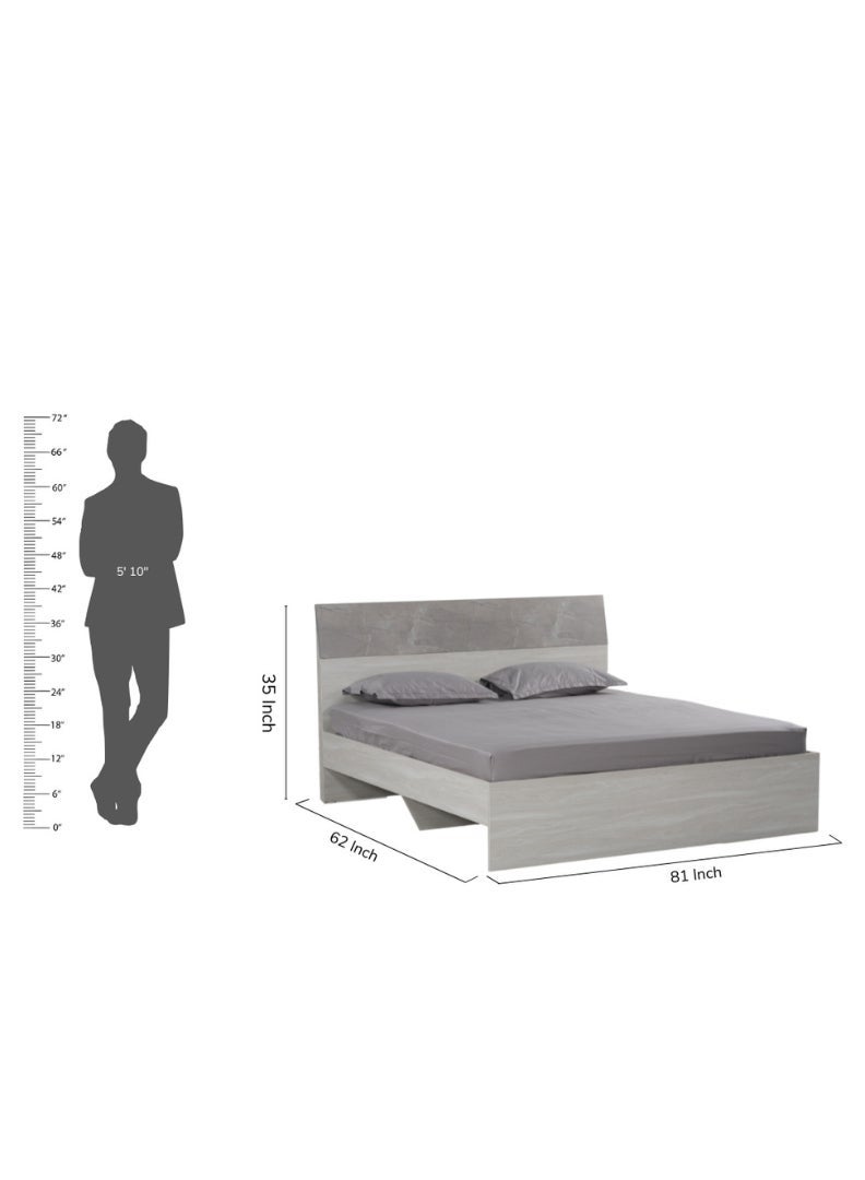 ROYALOAK Harvey Queen Bed Wihtout Storage, Durable MDF Frame with Melamine Finish, Modern Design, Multi-Design Base, Sturdy Construction, Queen Size Bed Without Storage - Image 3