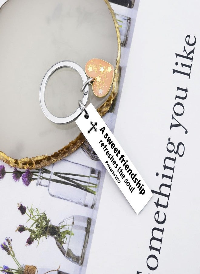 OEHEDOU Christian Gifts For Women Friendship Christian Gifts For Women Religious Gift For Female Christians Friendship Gift For Female Friends Religious Items For Females Friends Friendships Keychain - Image 2