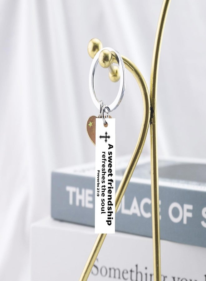 OEHEDOU Christian Gifts For Women Friendship Christian Gifts For Women Religious Gift For Female Christians Friendship Gift For Female Friends Religious Items For Females Friends Friendships Keychain - Image 4