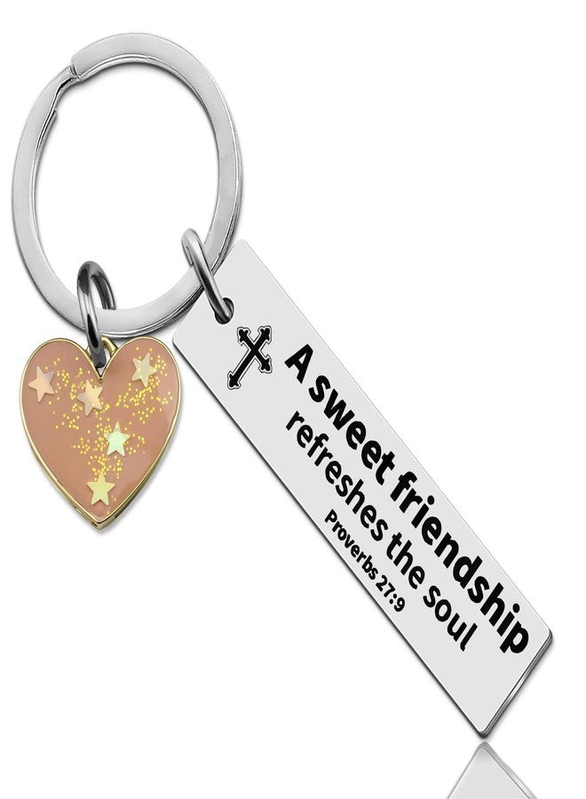 OEHEDOU Christian Gifts For Women Friendship Christian Gifts For Women Religious Gift For Female Christians Friendship Gift For Female Friends Religious Items For Females Friends Friendships Keychain - Image 1
