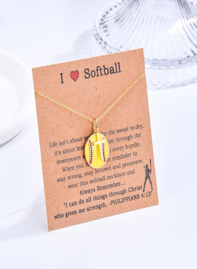 FIEEFX Softball Neckalce Gifts for Girls, Gold Cross Necklace Jewelry PH 4:13 Bible Verse Christian Religious Gifts for Teen Girls Women Valentines Day Christmas Easter Baptism Graudation Birthday Gifts - Image 3