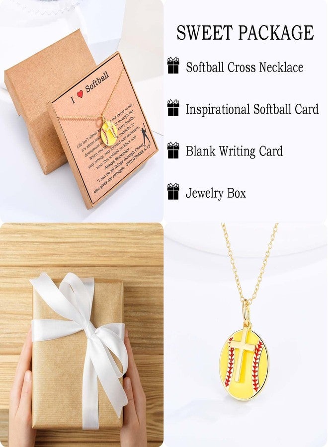 FIEEFX Softball Neckalce Gifts for Girls, Gold Cross Necklace Jewelry PH 4:13 Bible Verse Christian Religious Gifts for Teen Girls Women Valentines Day Christmas Easter Baptism Graudation Birthday Gifts - Image 5