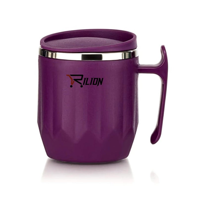 RILION Coffee Mug with Lid Insulated Stainless Steel for Tea Milk Mug Inner Stylist Double Wall Cup for Home & Office Use, Mugs to Gift to Best Friend, Tea Mugs Pack of 1 Pcs, 300 Ml - Image 5