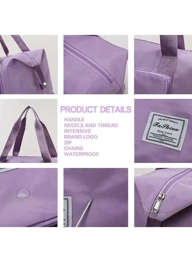 شنطة سفر دفل شيري لاند قماش أكسفورد قابلة للتوسيع، سعة كبيرة - بنفسجي - Image 2