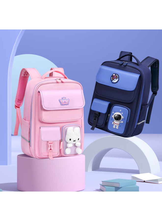 Ninth Castle The Ninth Castle Elementary School Student Spine-protecting Backpack, Cartoon Rabbit Design, Lightweight Schoolbag For Girls And Boys, Grades 1-3 - Image 3