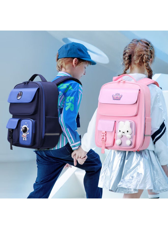 Ninth Castle The Ninth Castle Elementary School Student Spine-protecting Backpack, Cartoon Rabbit Design, Lightweight Schoolbag For Girls And Boys, Grades 1-3 - Image 2