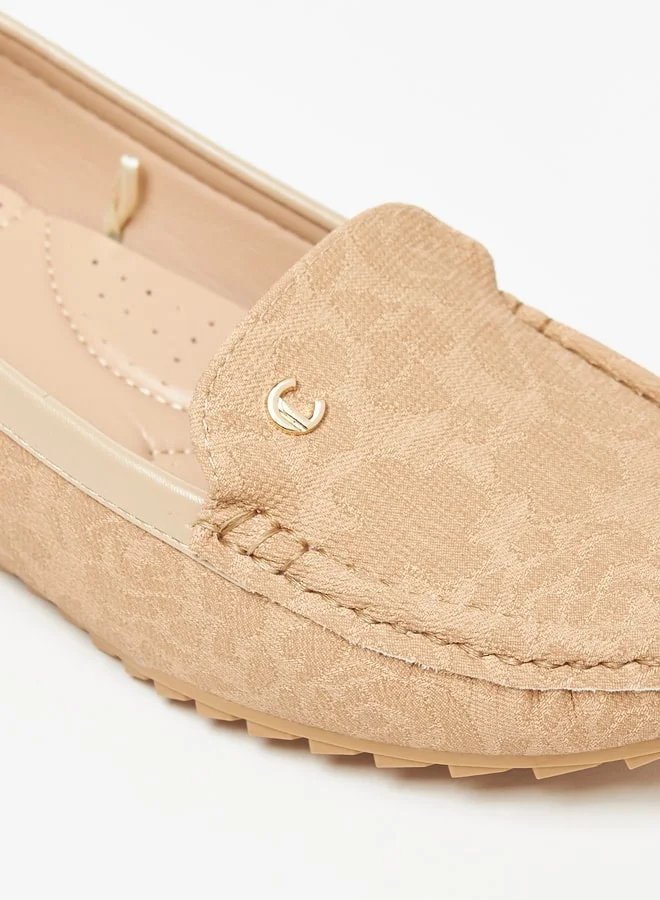 Le Confort Women's Floral Print Slip-On Wedge Heeled Moccasins