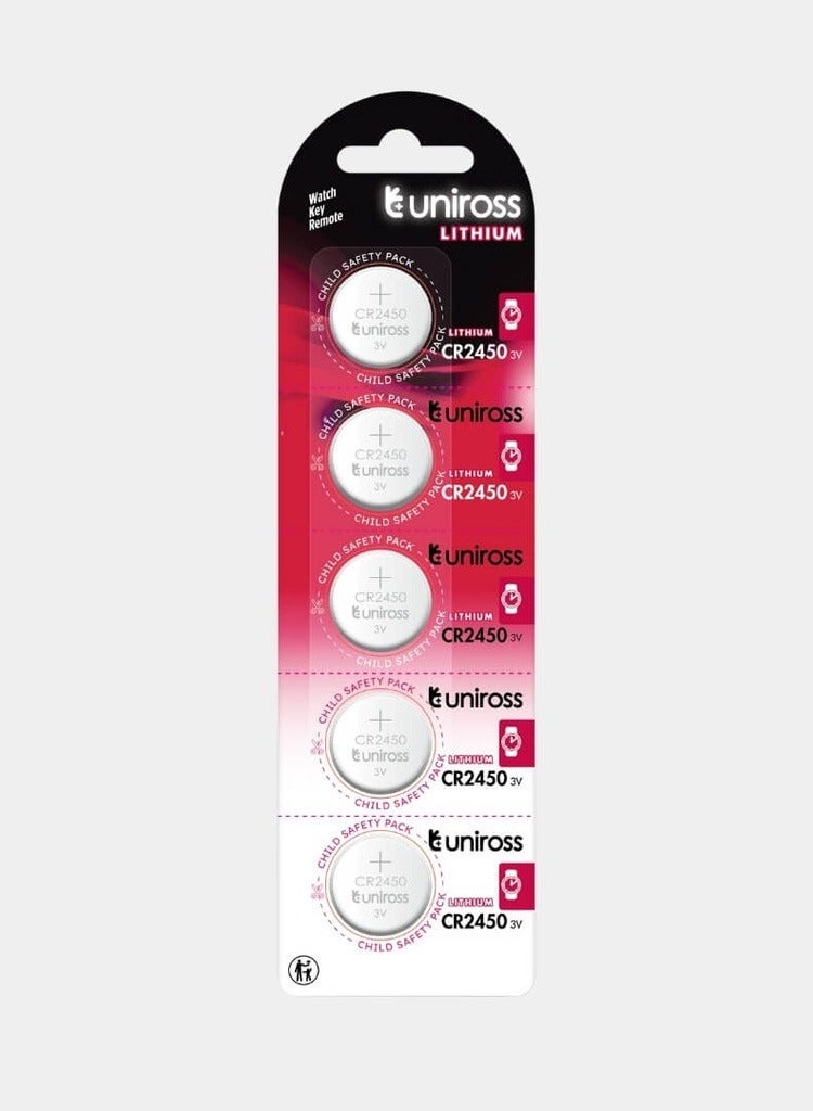 Uniross Lithium Coin Cells CR2450 (Blister of 5)