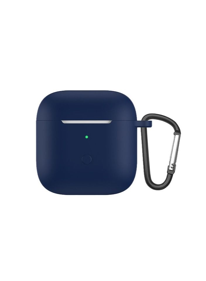 Silicone Pocket Cover for Xiaomi Redmi Pods 3 Keychain Blue Color Protective Cover and Hook. 