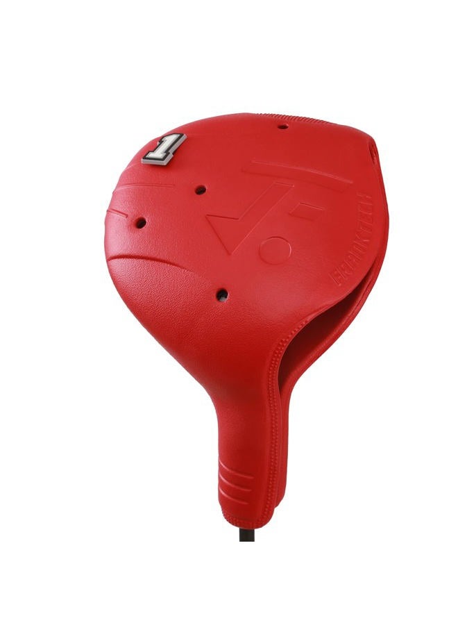 FRANKTECH Snap-On Golf Club Covers for Right-Handed Golf Clubs, Easy On Off in 1 Second, Fits 460cc Drivers, Washable EVA Plastic with Shaft Lock, DIY Pins for Customization (Red Driver Headcover) - Image 1