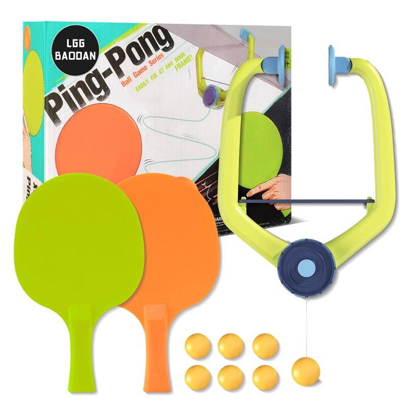 LGGbaodan Door Pong Ball Game 2025 Hanging Table Tennis Trainer Portable Set with Racket and Balls Adjustable Hanging Table Tennis Trainer Exerciser for Kids - Image 2