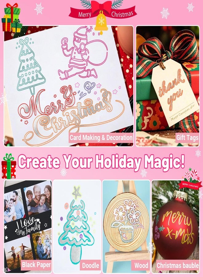 AKARUED Outline Markers for Teens & Tween Girls, Shimmer Metallic Glitter Marker, 12 Cool Pen for Doodling Drawing, Trendy Cute Arts Crafts Supplies & Stocking Stuffers for Teenage Girls - Image 4