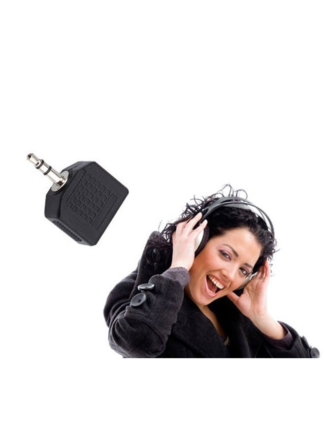 مجموعه من 2 قطع مقبس محوّل وموّزع لكابل سماعة الرأس الإستيريو 3.5مليمتر أسود - Image 4