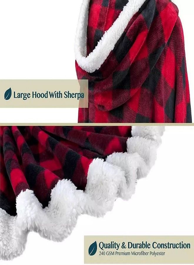 Winter Blanket Women Cloak Hoodies Velvet Warm TV Blanket with Pocket Oversized Soft Plush Hoody Homewear Shawl Women - Image 4