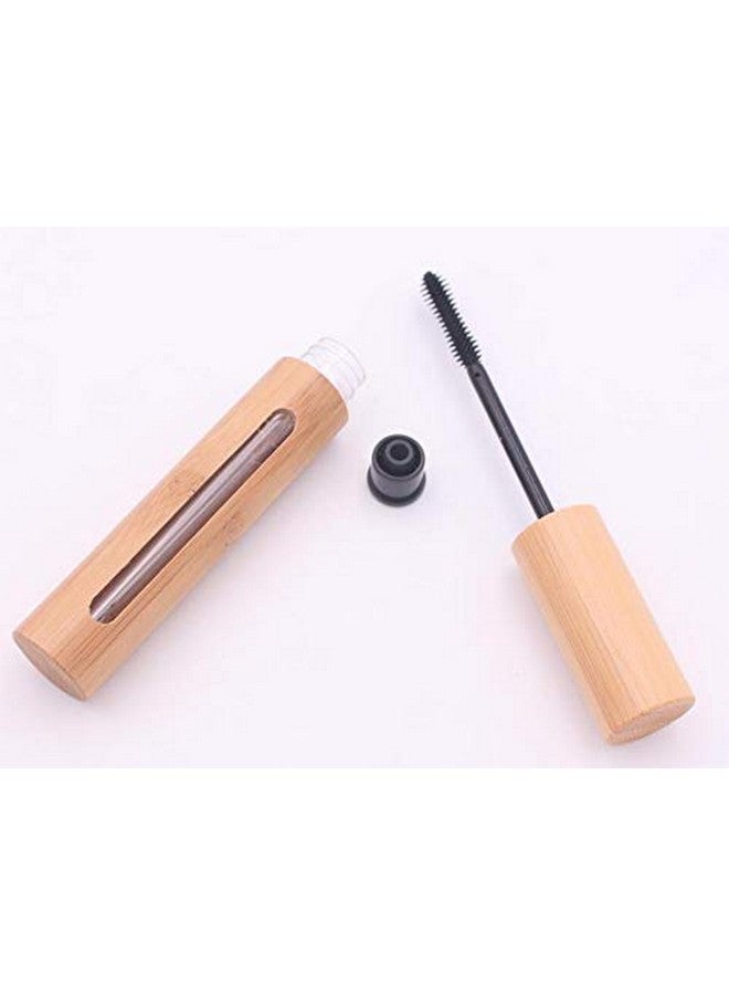 Quupy عبوات ماسكارا من الخيزران سعة 6 مل (0.2 أونصة) - 2 قطعة قابلة لإعادة التعبئة مع حامل لفرشاة الرموش للنساء والفتيات زيت نمو الرموش - Image 5