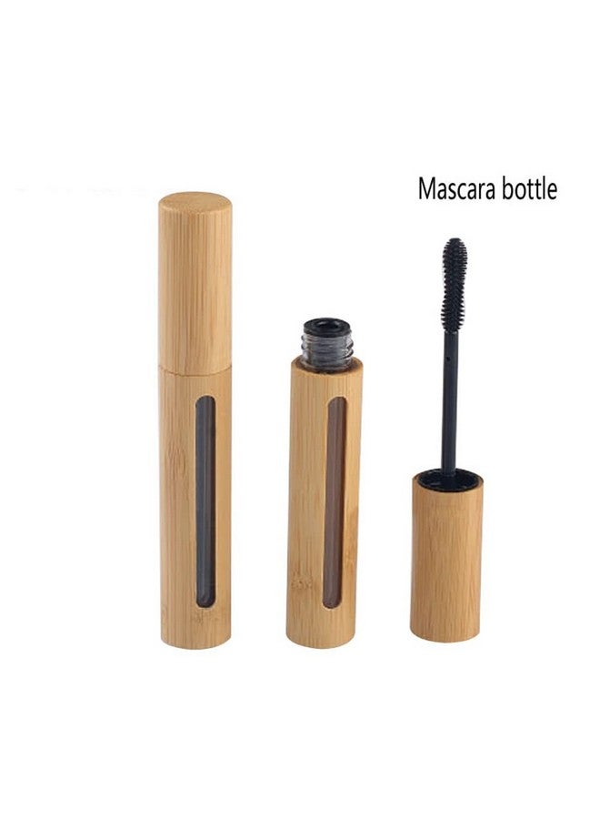 Quupy عبوات ماسكارا من الخيزران سعة 6 مل (0.2 أونصة) - 2 قطعة قابلة لإعادة التعبئة مع حامل لفرشاة الرموش للنساء والفتيات زيت نمو الرموش - Image 4