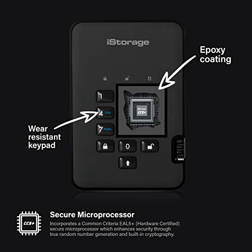 iStorage diskAshur2 SSD 512GB Black | Secure portable solid state drive | Password protected | Dust & water resistant | Hardware Encryption - Image 4