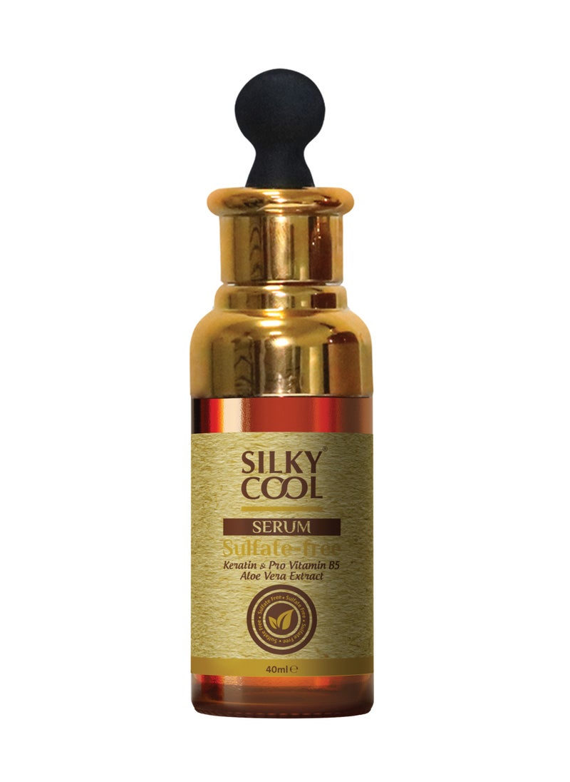 Silky Cool - Silky Cool Sulfate Free Hair Serum with Keratin, Pro-Vitamin B5, and Aloe Vera Extract - 40ml - Image 1
