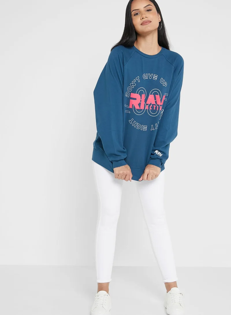 RIVER ISLAND 88 Active Print Sweatshirt