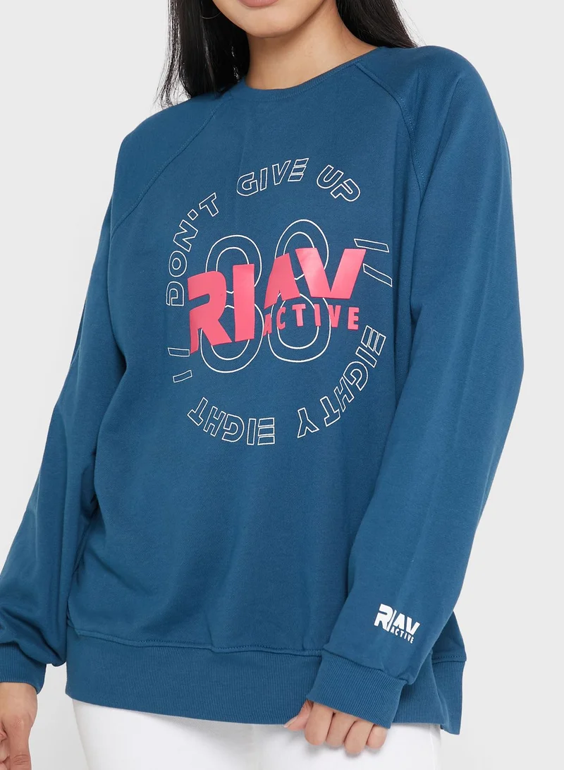 RIVER ISLAND 88 Active Print Sweatshirt